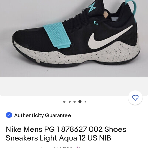 Nike Men\'s PG 1 878627-002 shoes Sneakers Light Aqua size 8.5 main image 7